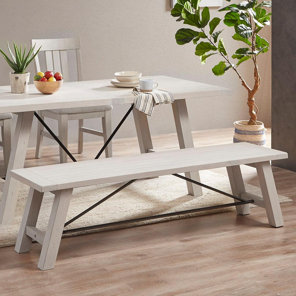 Sonoma Dining Bench Reclaimed White Olliix.com