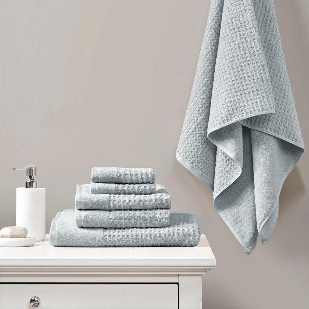 Spa Waffle Bath Towel Blue Olliix.com