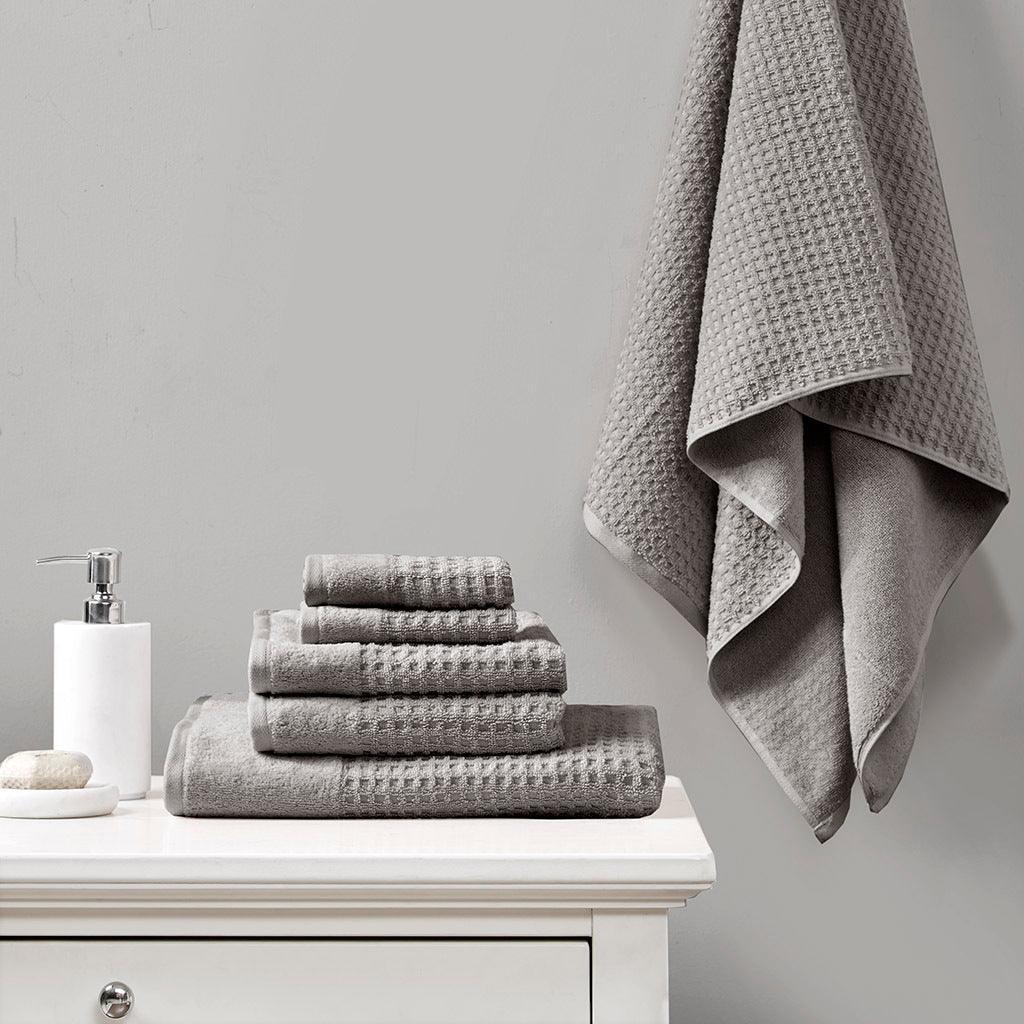 Spa Waffle Bath Towel Charcoal Olliix.com