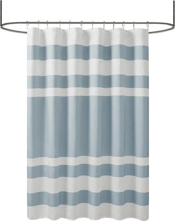 Spa Waffle Shower Curtain with 3M Treatment Blue-MP70-4159 Olliix.com