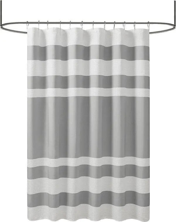 Spa Waffle Shower Curtain with 3M Treatment Grey-MP70-1484 Olliix.com
