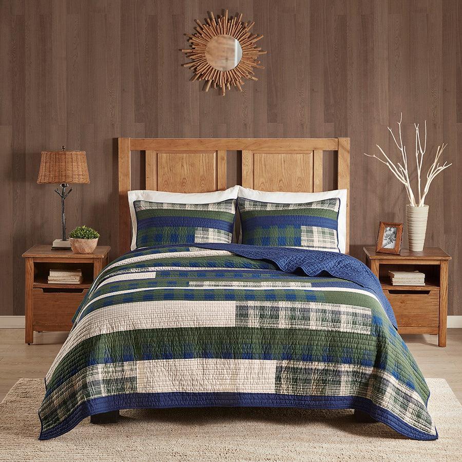 Spruce Lodge/Cabin Hill Oversized Cotton Quilt Mini Set Full/ Queen Green Olliix.com