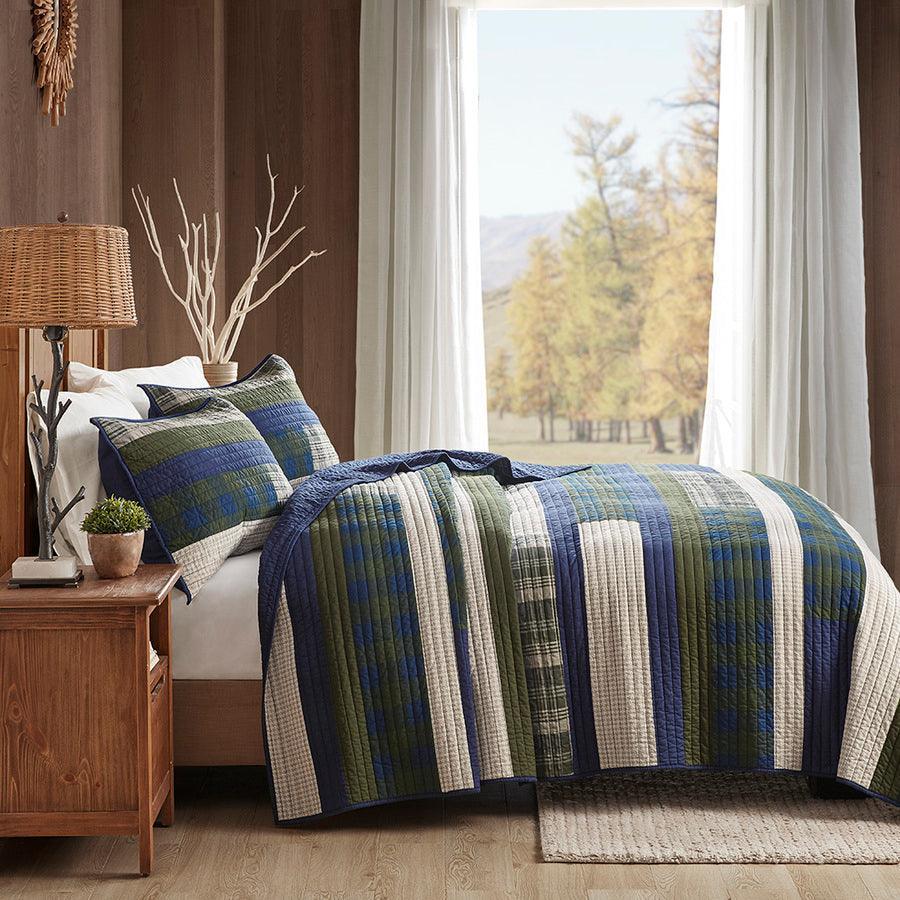 Spruce Lodge/Cabin Hill Oversized Cotton Quilt Mini Set Full/ Queen Green Olliix.com