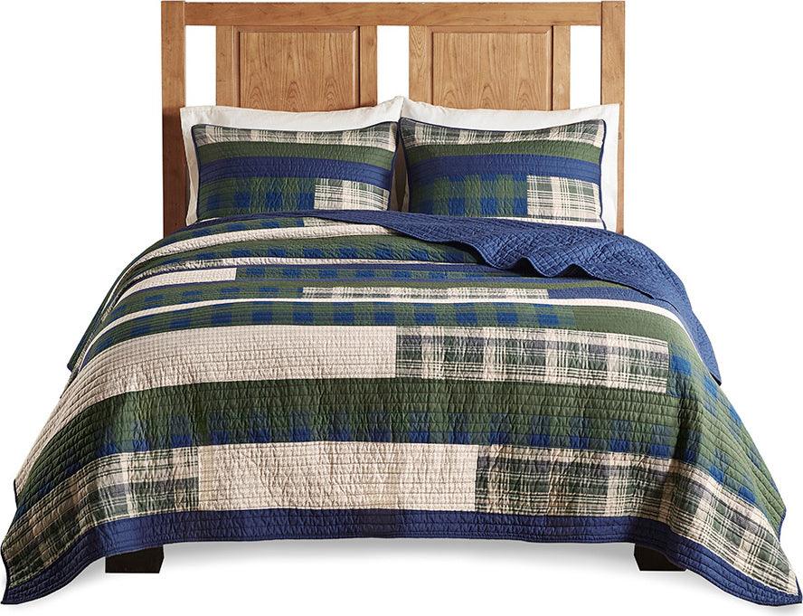 Spruce Lodge/Cabin Hill Oversized Cotton Quilt Mini Set Full/ Queen Green Olliix.com