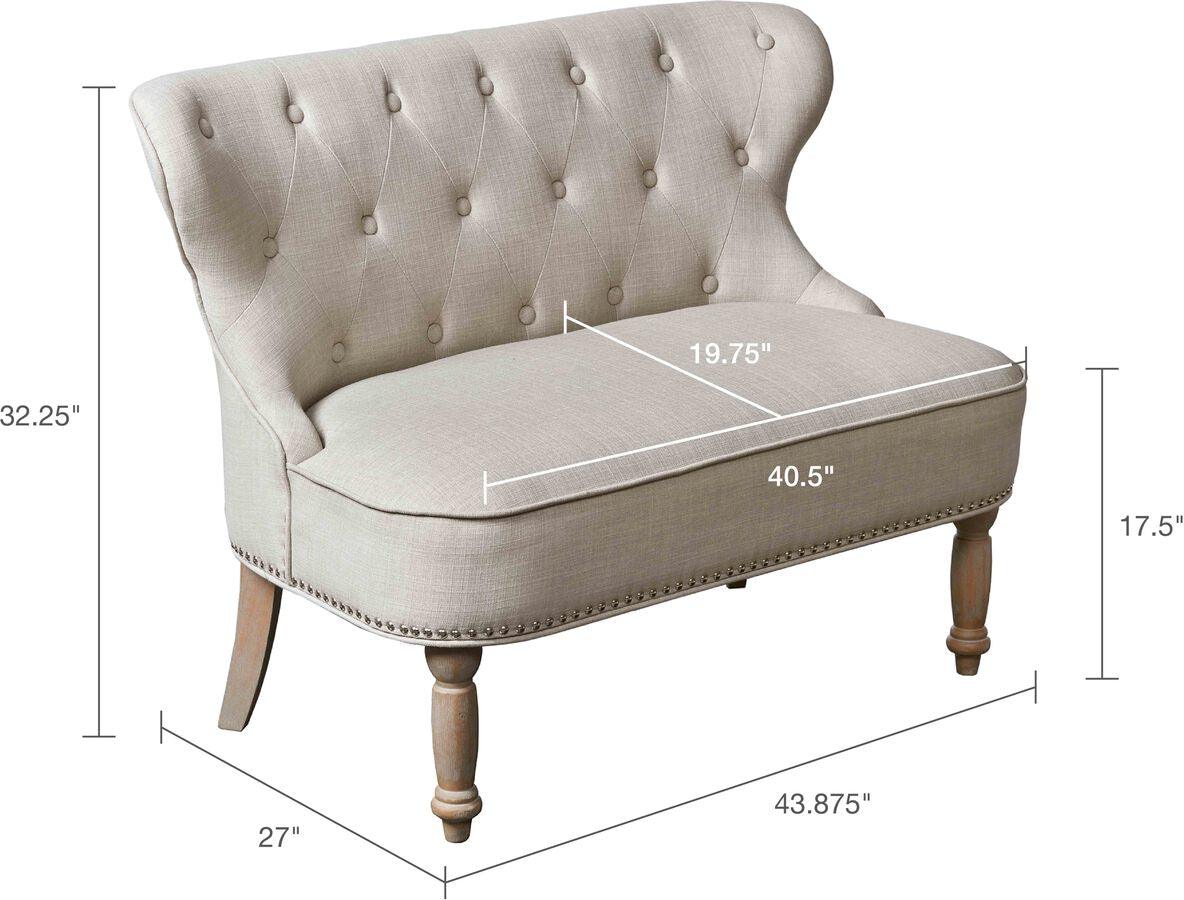 Stanford Settee Taupe Olliix.com