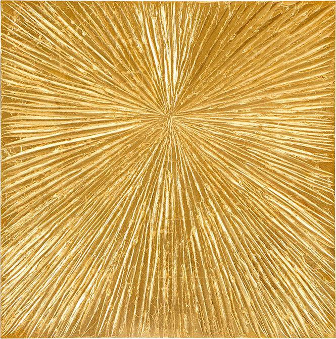 Sunburst 100% Hand Painted Dimensional Resin Wall Decor Gold Olliix.com