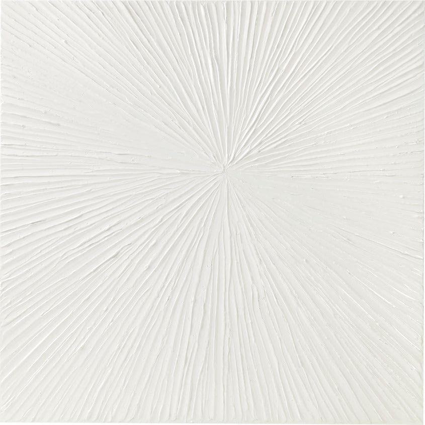 Sunburst 100% Hand Painted Dimensional Resin Wall Decor White Olliix.com