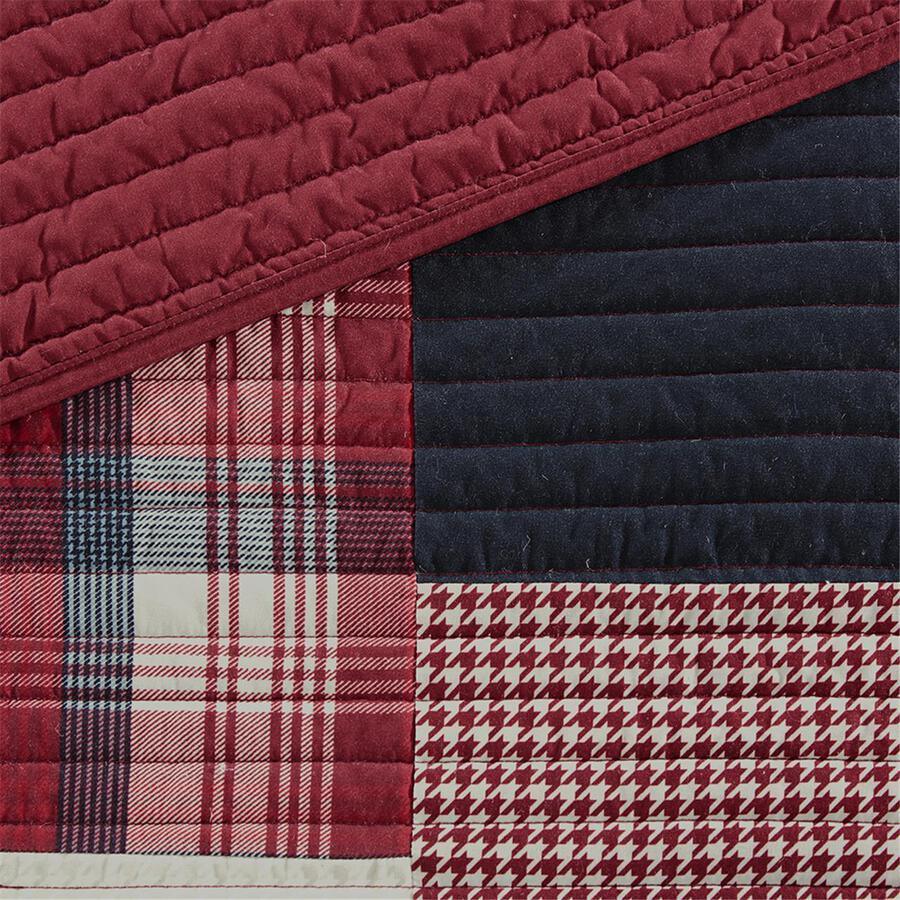 Sunset Lodge/Cabin Oversized Cotton Coverlet Mini Set Full/Queen Red Olliix.com