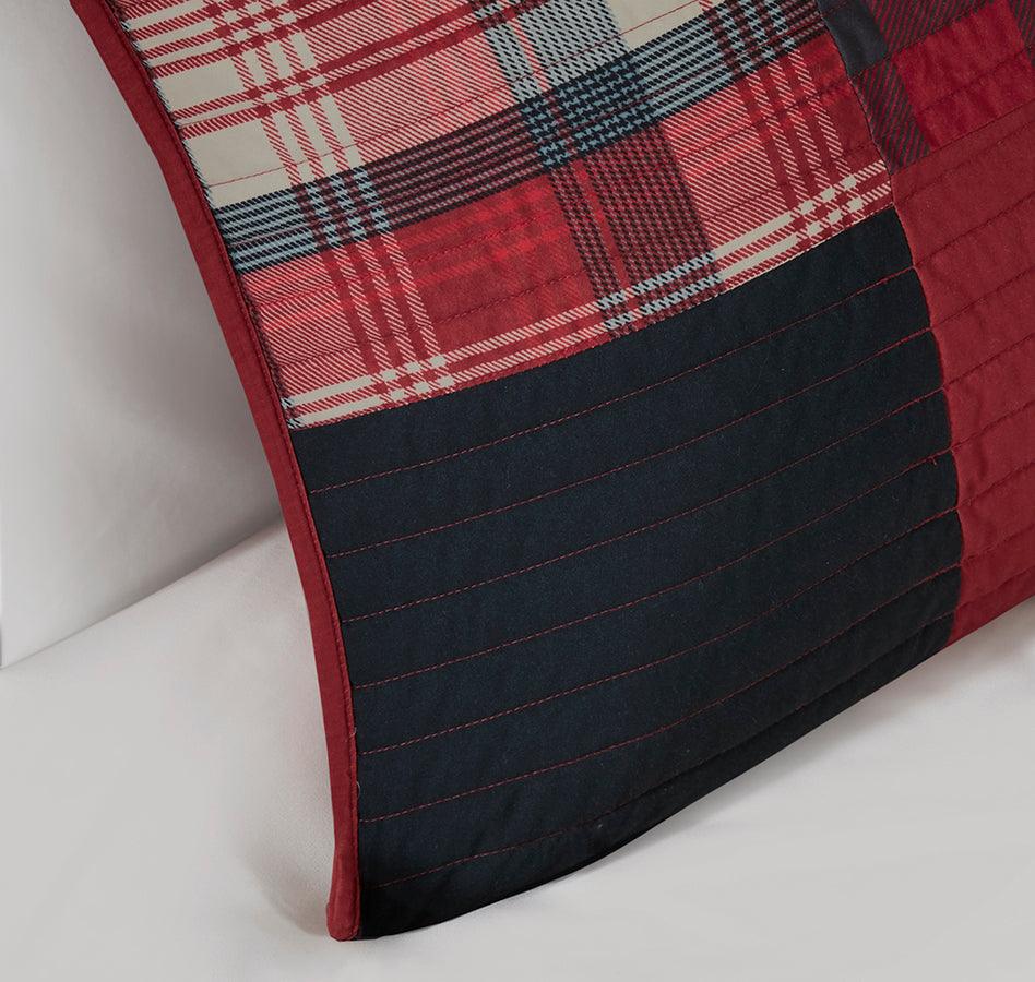 Sunset Lodge/Cabin Oversized Cotton Coverlet Mini Set Full/Queen Red Olliix.com