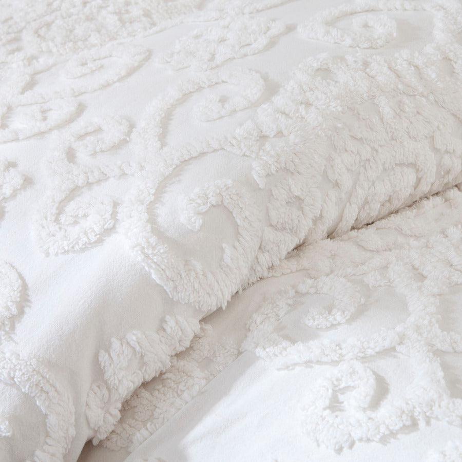 Suzanna Cotton Comforter Mini Set Ivory King Olliix.com