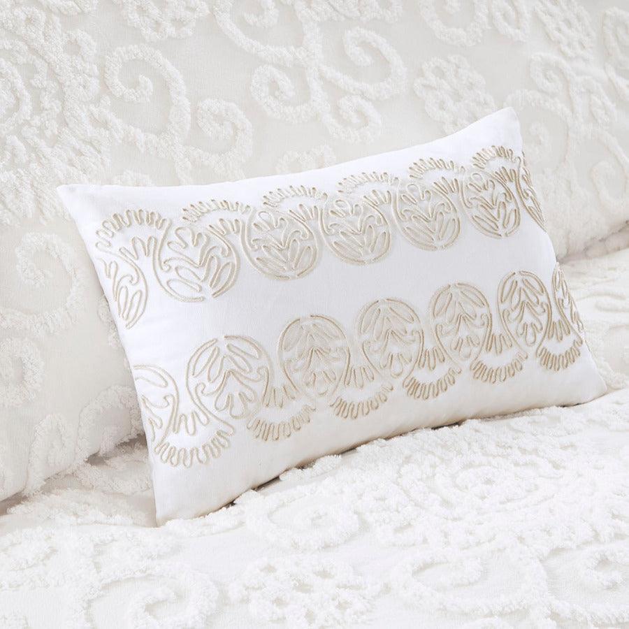 Suzanna Cotton Comforter Mini Set Ivory King Olliix.com