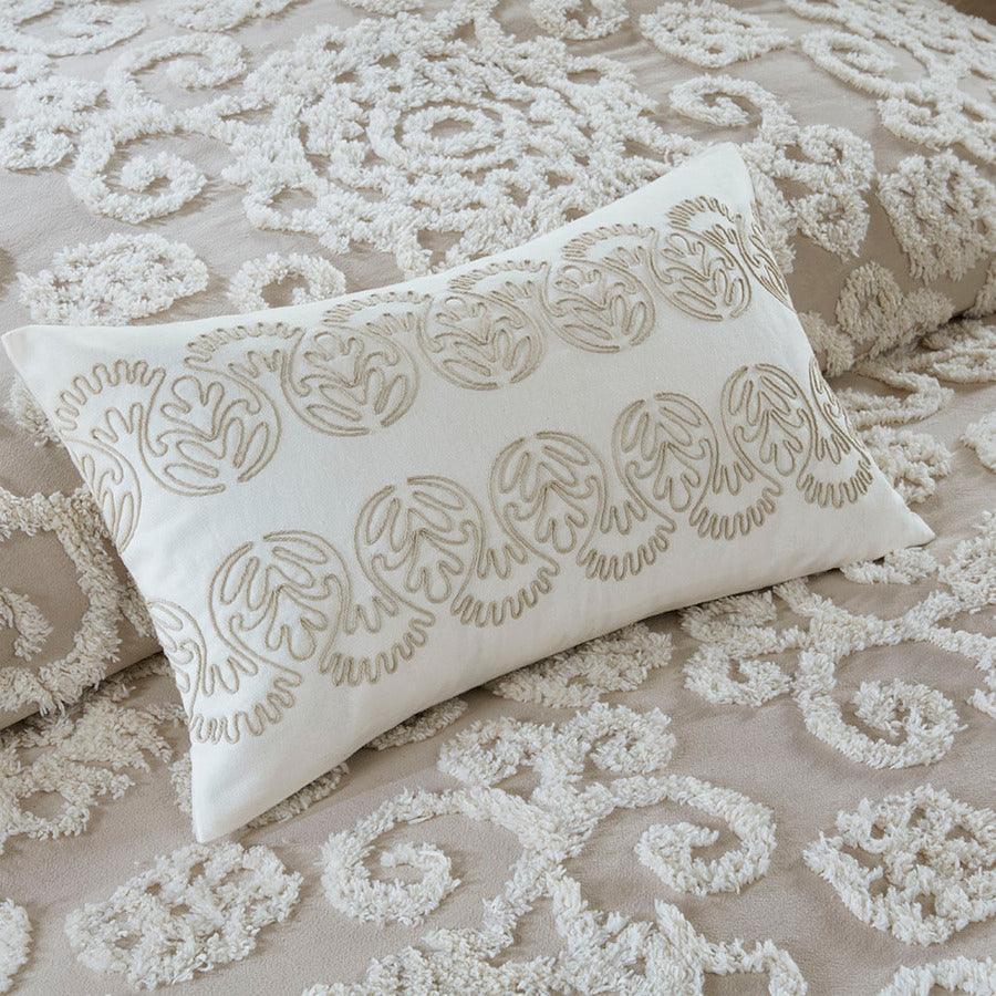 Suzanna Full/Queen Cotton Duvet Mini Set Taupe Olliix.com