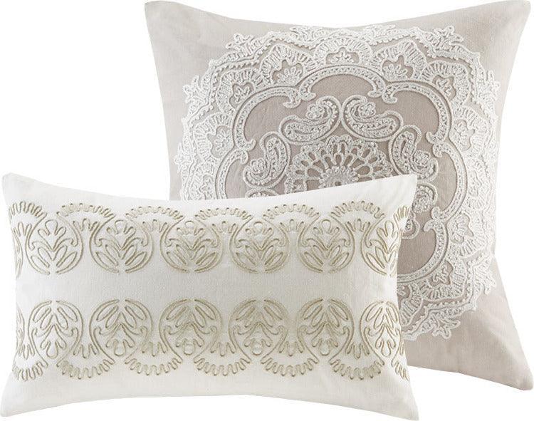 Suzanna Full/Queen Cotton Duvet Mini Set Taupe Olliix.com