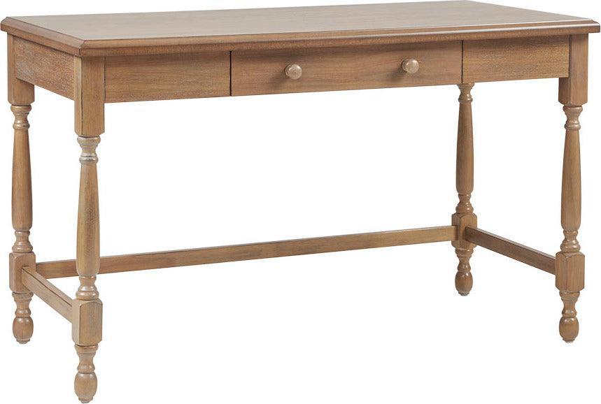 Tabitha Solid Wood Desk with 1 Drawer and turned legs Natural Olliix.com