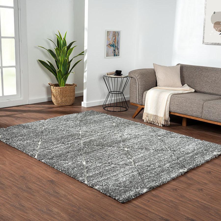 Talas Trellis Area Rug in Grey and Cream Grey|Cream MP35-8036 Olliix.com