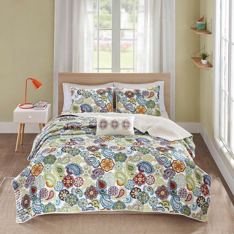 Tamil Full/Queen Reversible Coverlet Set Multicolor Olliix.com