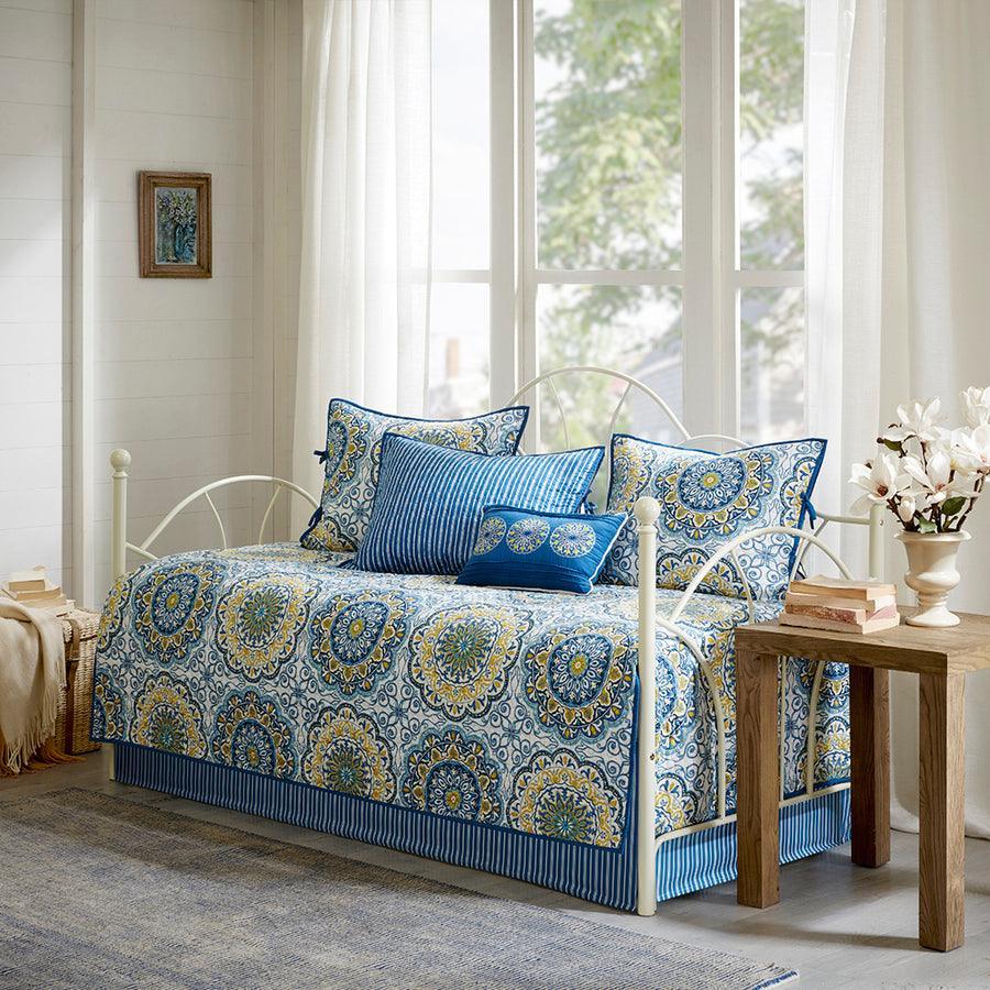 Tangiers Daybed 6 Piece Reversible Daybed Cover Set Blue Olliix.com