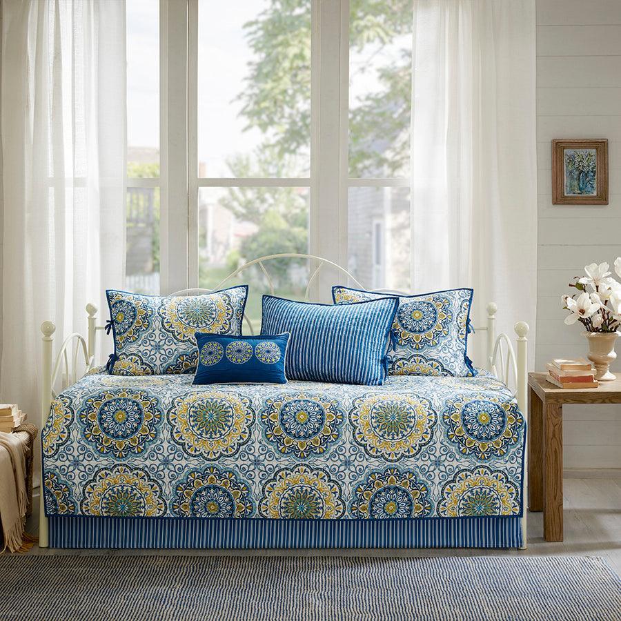 Tangiers Daybed 6 Piece Reversible Daybed Cover Set Blue Olliix.com