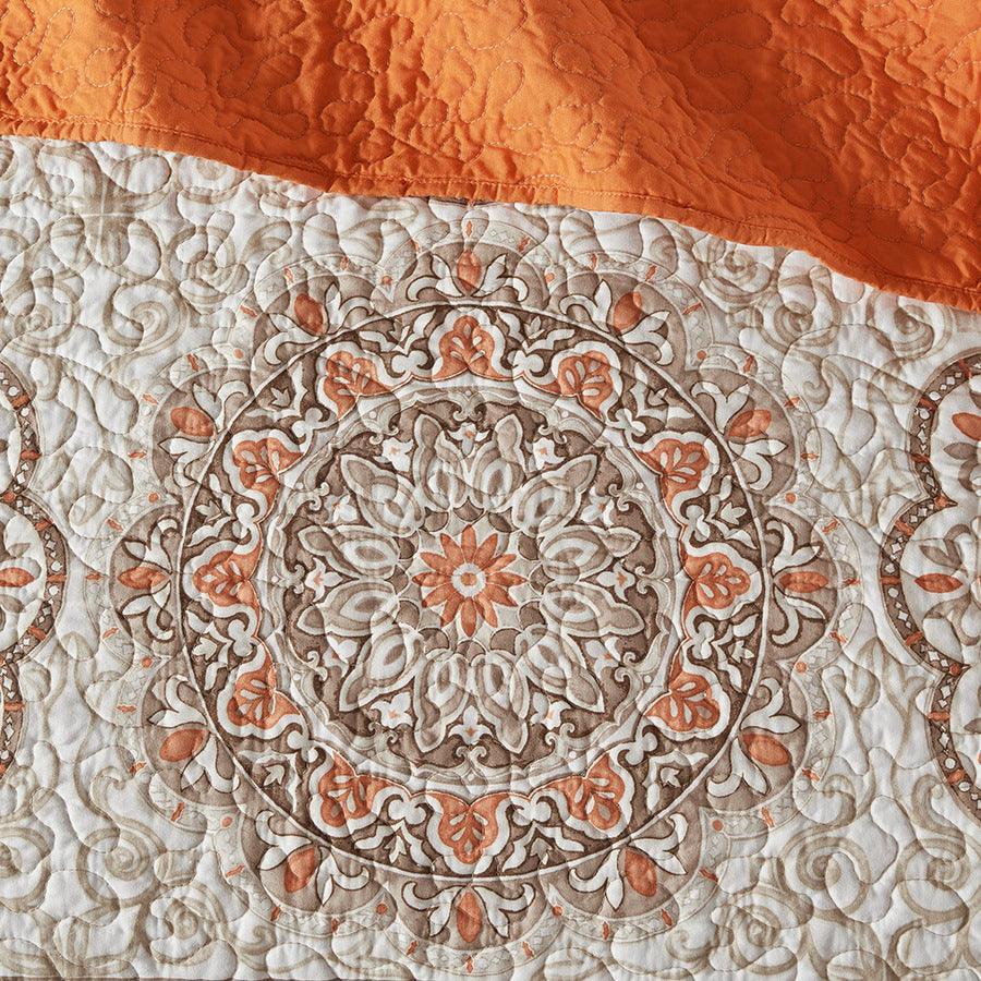 Tangiers Full/Queen 6 Piece Reversible Coverlet Set Orange Olliix.com