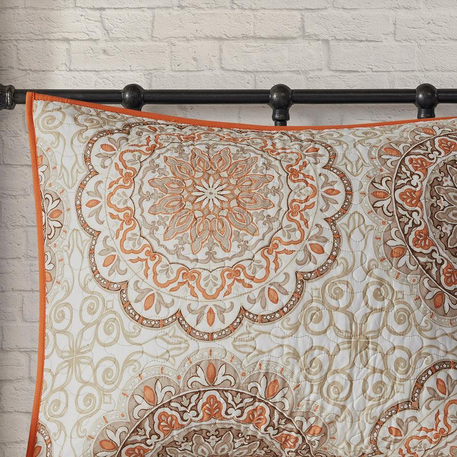 Tangiers Full/Queen 6 Piece Reversible Coverlet Set Orange Olliix.com