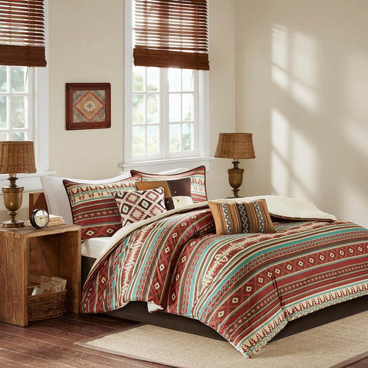 Taos California King 7 Piece Comforter Set Spice Olliix.com