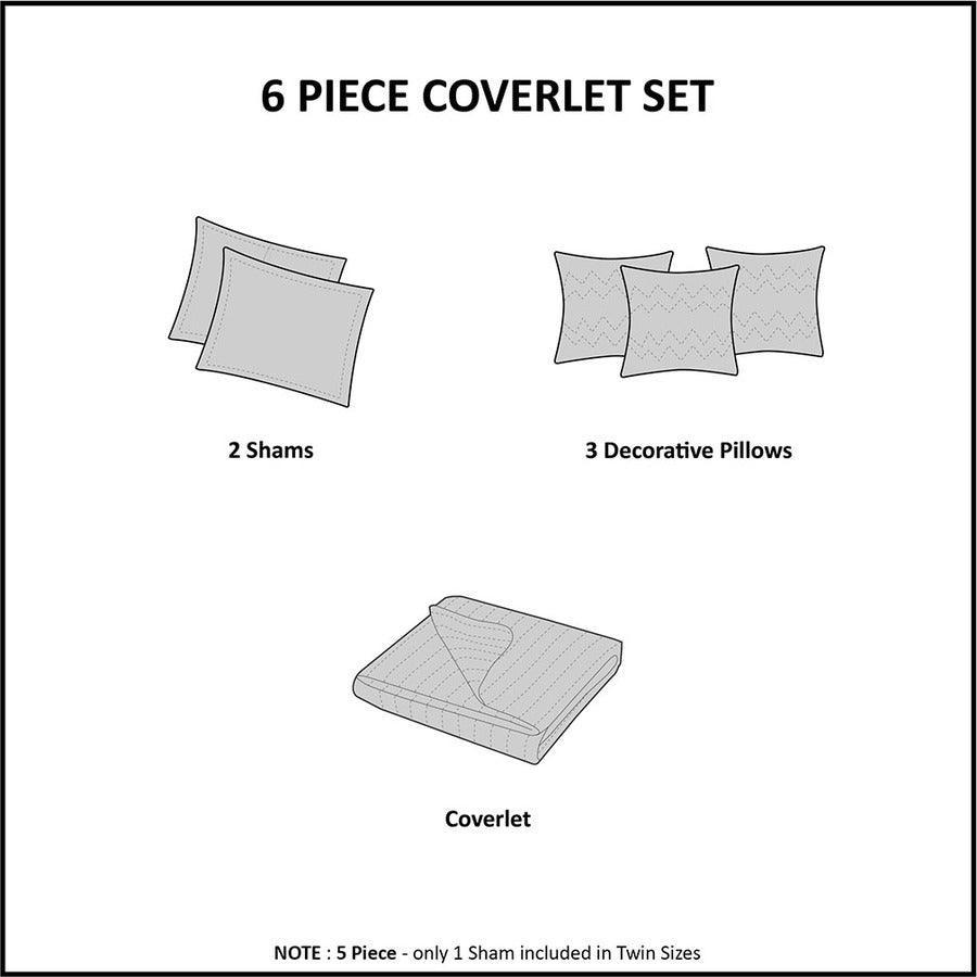 Taos Full/Queen 6 Piece Reversible Coverlet Set Spice Olliix.com