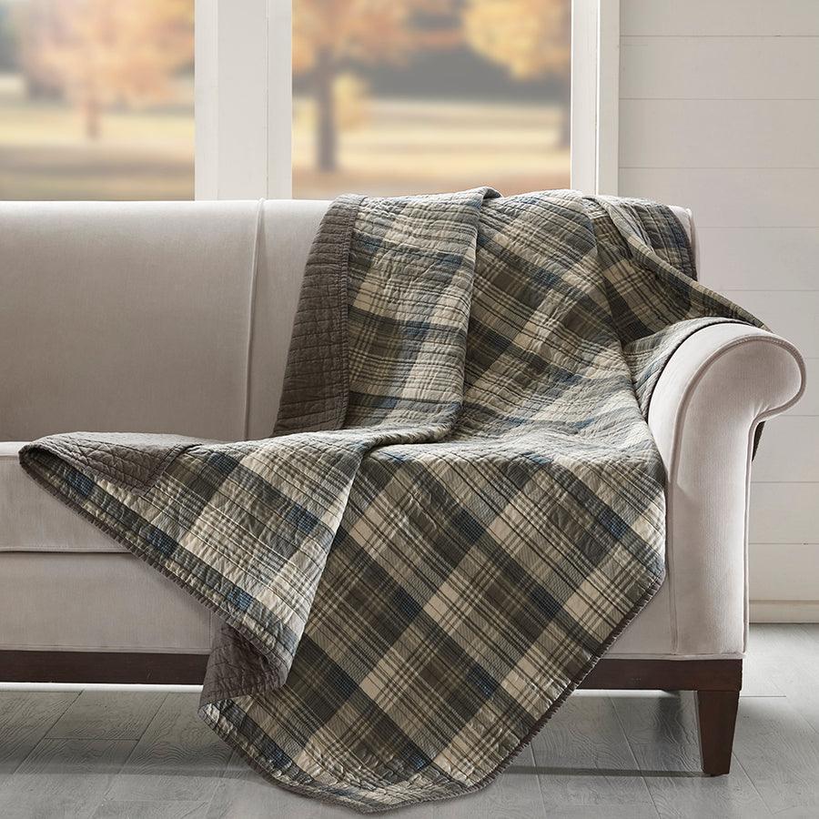 Tasha Cabin Quilted Throw 50x70" Taupe Olliix.com