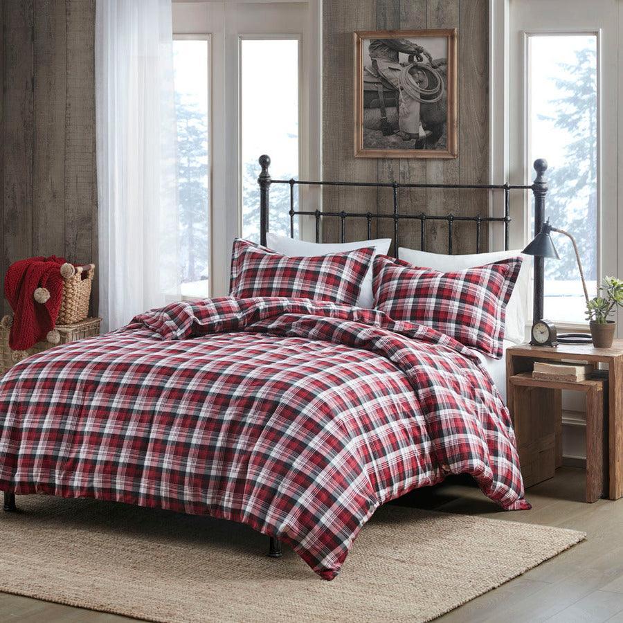 Tasha Queen Flannel Duvet Mini Set Red Olliix.com