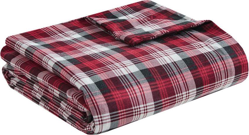 Tasha Queen Flannel Duvet Mini Set Red Olliix.com