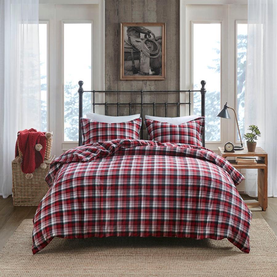 Tasha Queen Flannel Duvet Mini Set Red Olliix.com