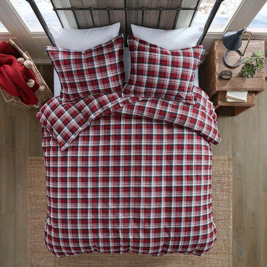 Tasha Queen Flannel Duvet Mini Set Red Olliix.com