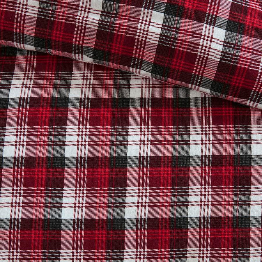 Tasha Queen Flannel Duvet Mini Set Red Olliix.com