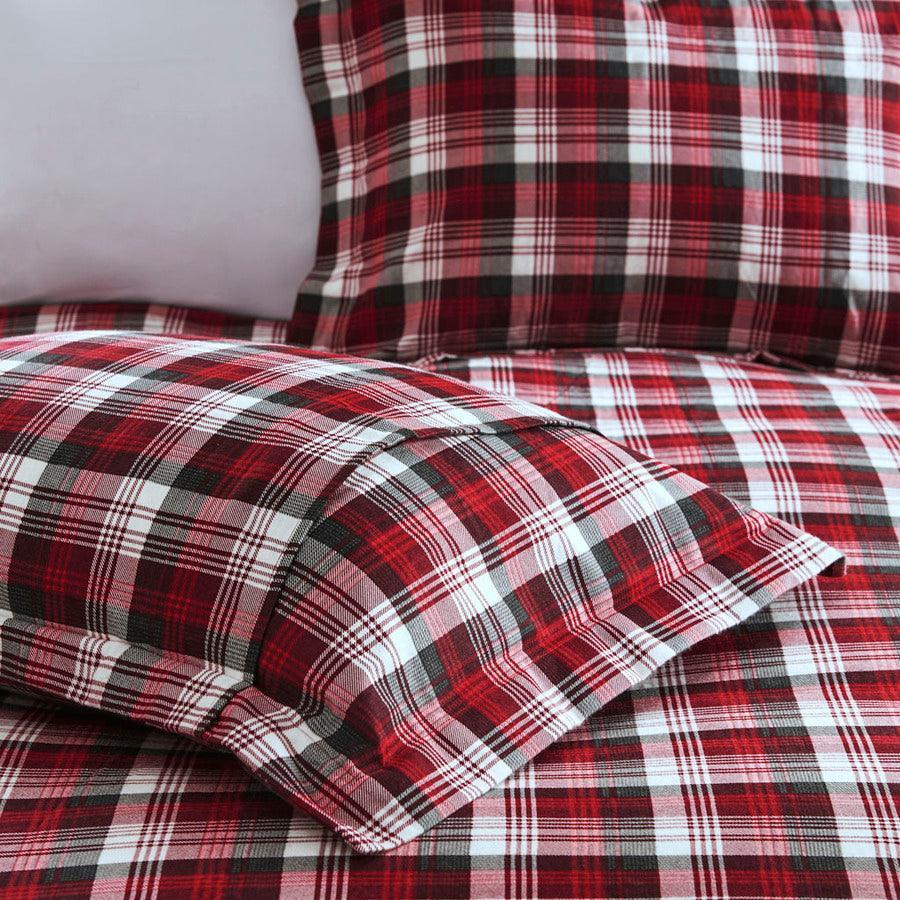 Tasha Queen Flannel Duvet Mini Set Red Olliix.com