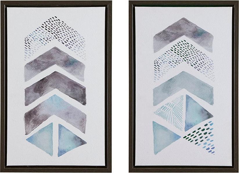 This and That Way Framed Gel Coat Canvas (2pcs/set) Blue & Grey Olliix.com