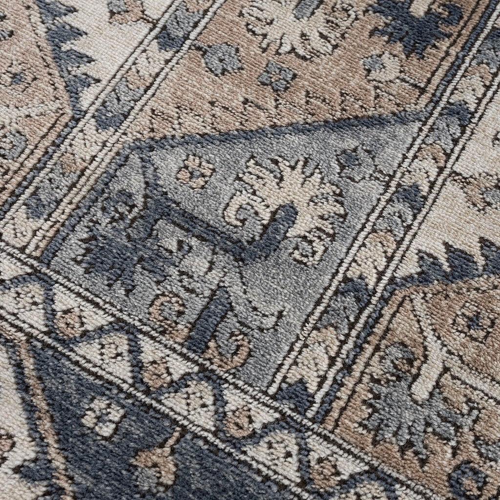 Tiled Border Area 8 x 10 Rug Blue & Cream Olliix.com