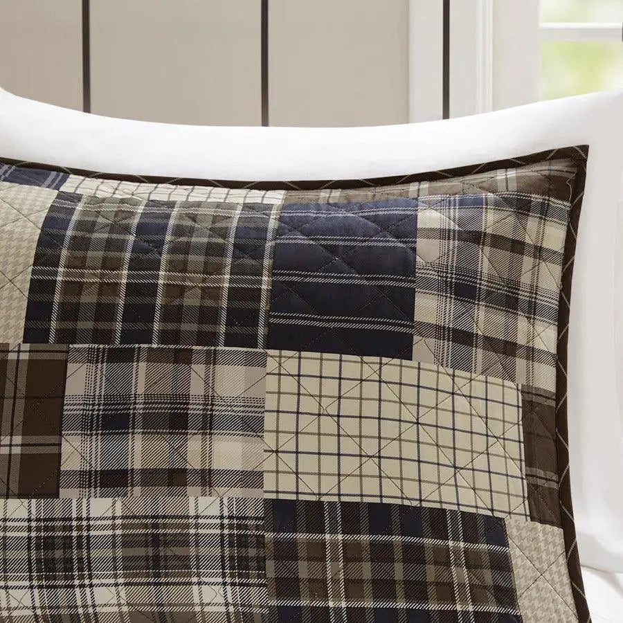 Timber Full/Queen 3 Piece Reversible Printed Coverlet Set Black & Brown Olliix.com