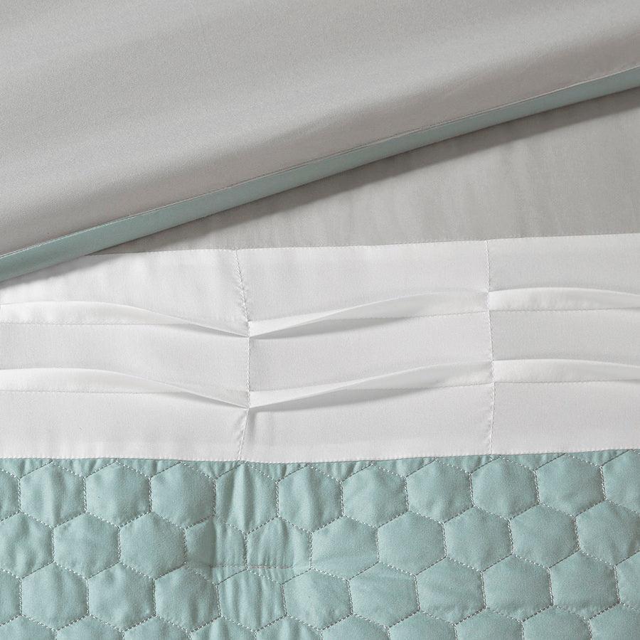 Tinsley 8 Piece 26" W Comforter Set Seafoam & Gray Queen Olliix.com