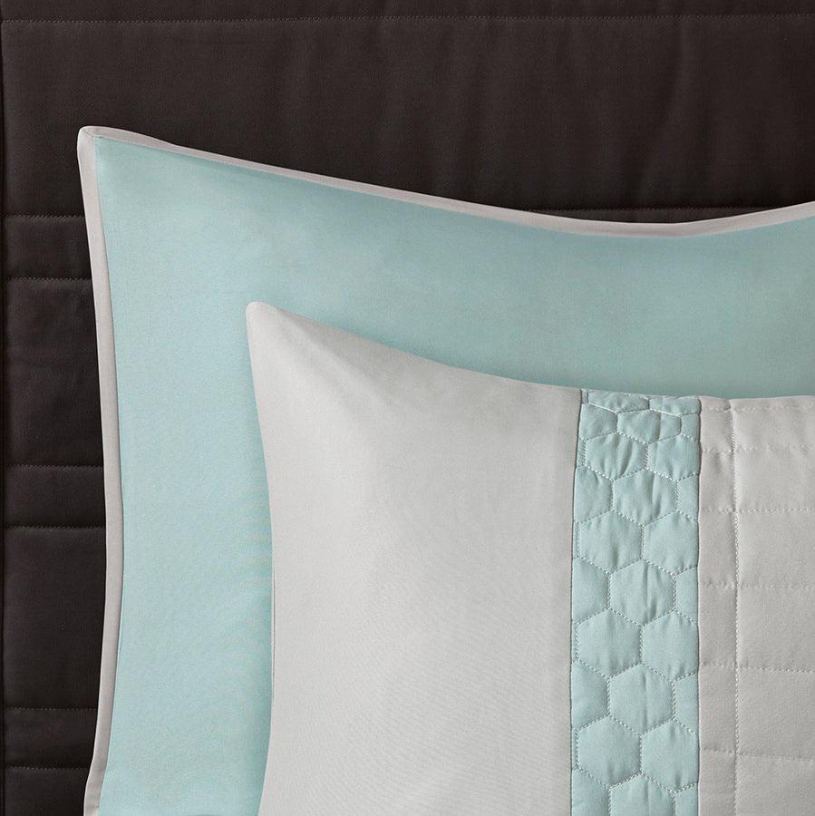 Tinsley 8 Piece 26" W Comforter Set Seafoam & Gray Queen Olliix.com