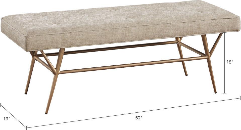 Tinsley Accent Bench Light Tan Olliix.com