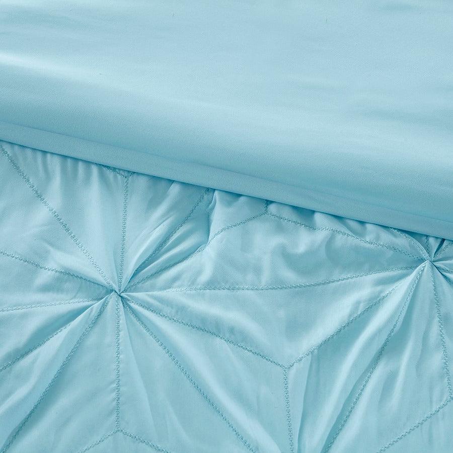 Toren Embroidered Comforter and Sheet Set Aqua Full Olliix.com