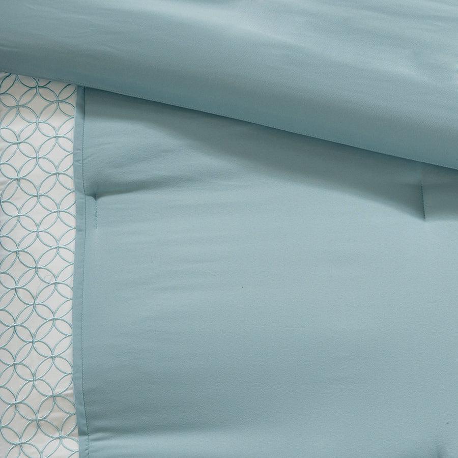 Transitional Queen Stratford 8 Piece Comforter Set Aqua Olliix.com