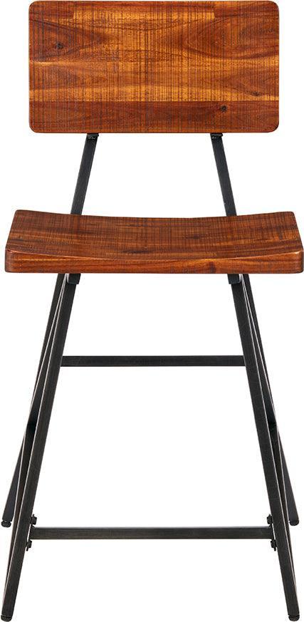 Trestle Counter Stool Brown & Gunmetal Olliix.com