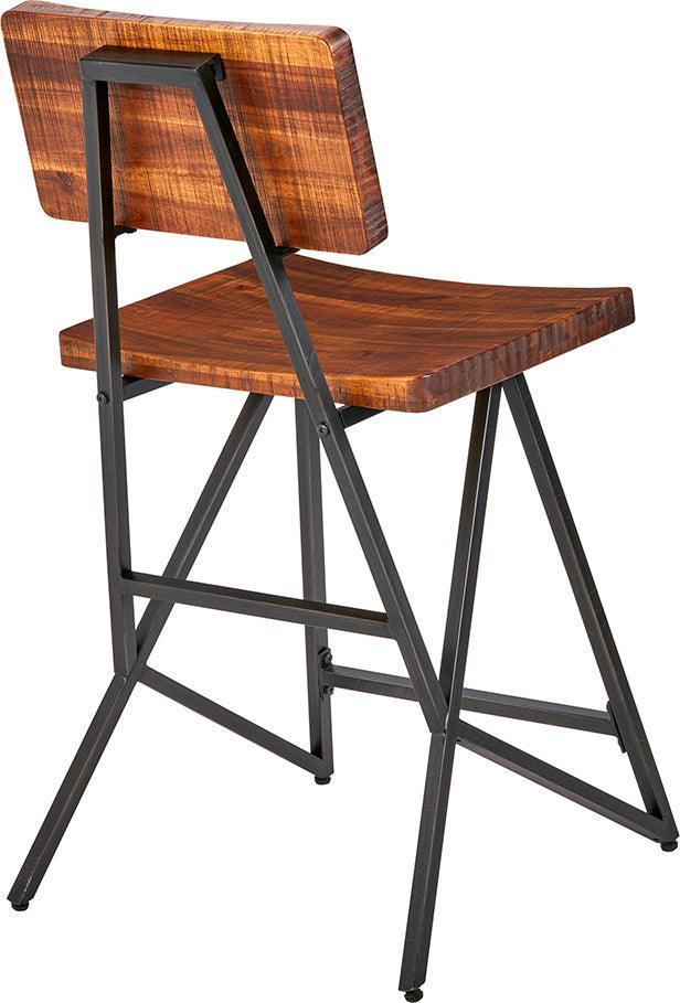 Trestle Counter Stool Brown & Gunmetal Olliix.com