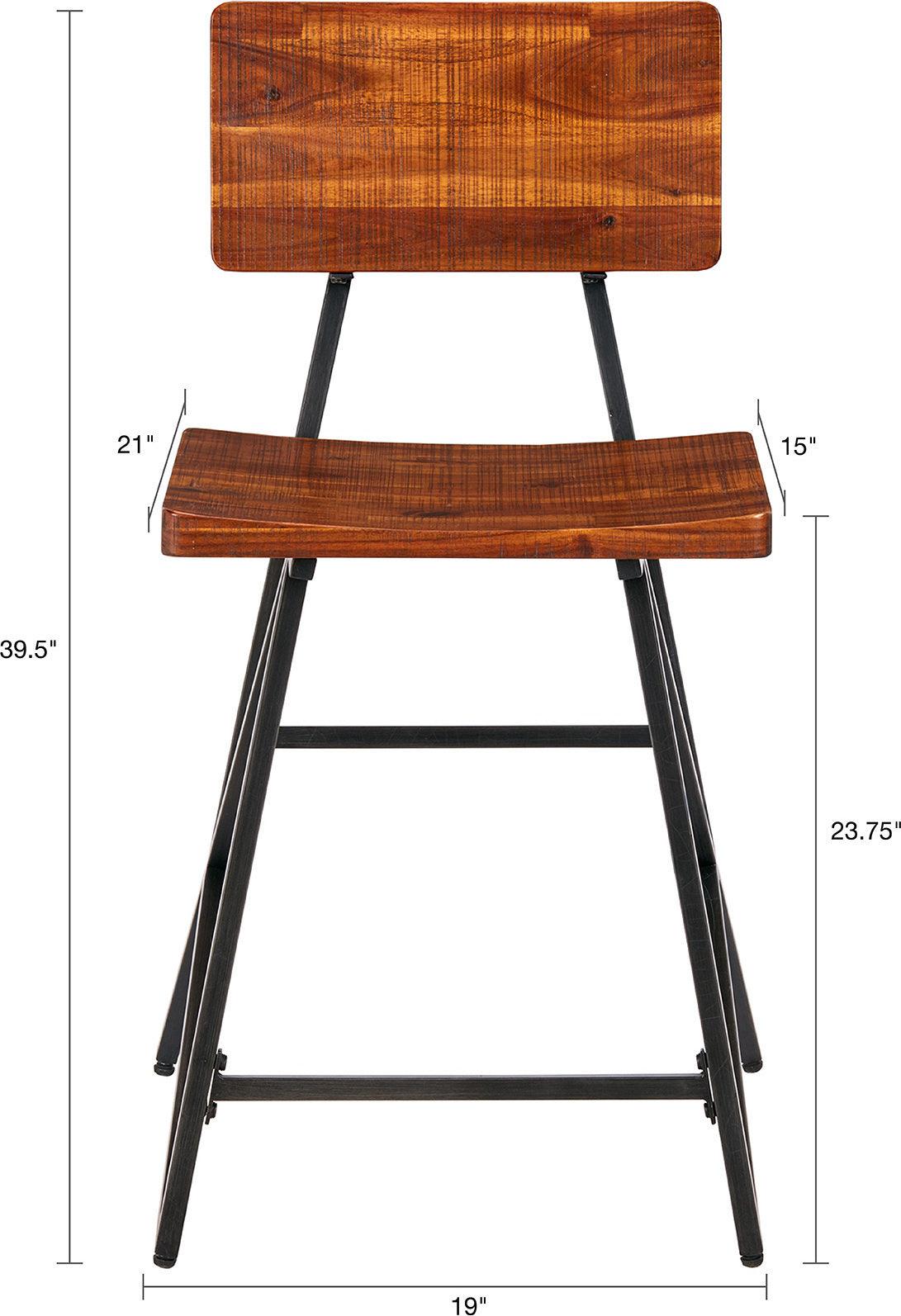 Trestle Counter Stool Brown & Gunmetal Olliix.com