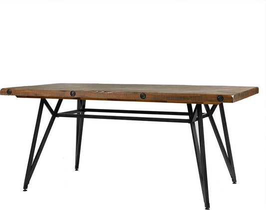 Trestle Dining Table Reclaimed Brown & Gun Metal Olliix.com