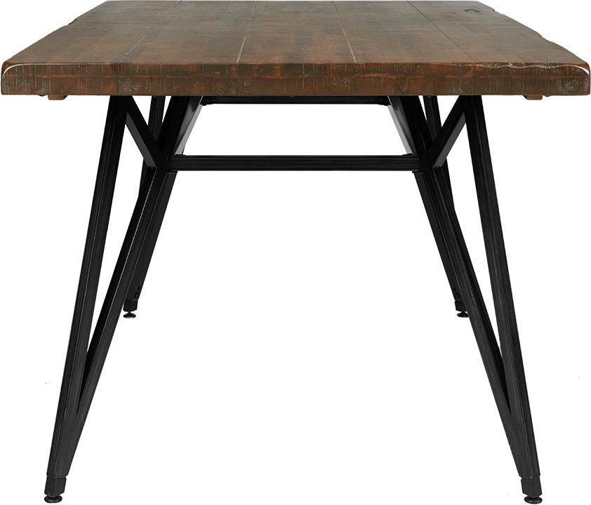 Trestle Dining Table Reclaimed Brown & Gun Metal Olliix.com