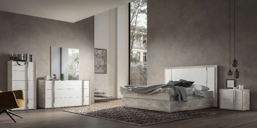 ESF Furniture - Treviso 4 Piece Queen Bedroom Set in White - TREVISOQBS-4SET ESF Furniture