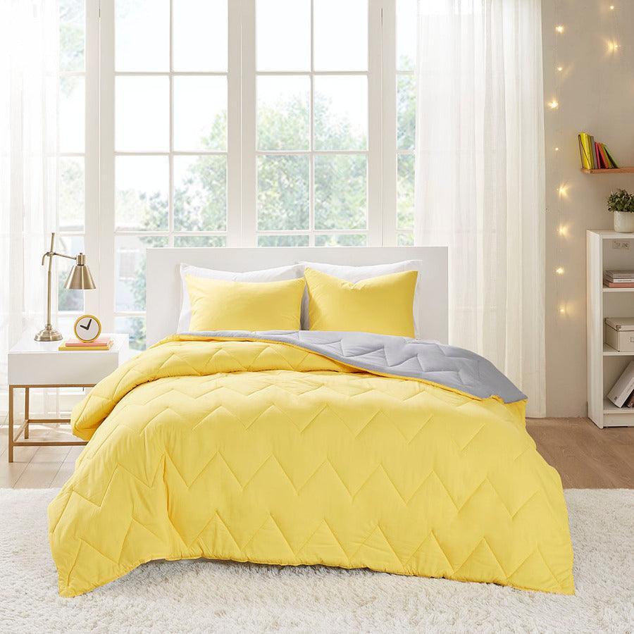 Trixie Full/Queen Reversible Comforter Mini Set Gray Olliix.com