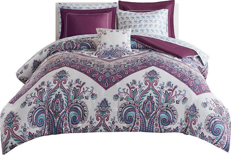 Tulay Complete 20 " D Bed And Sheet Set Purple Queen Olliix.com