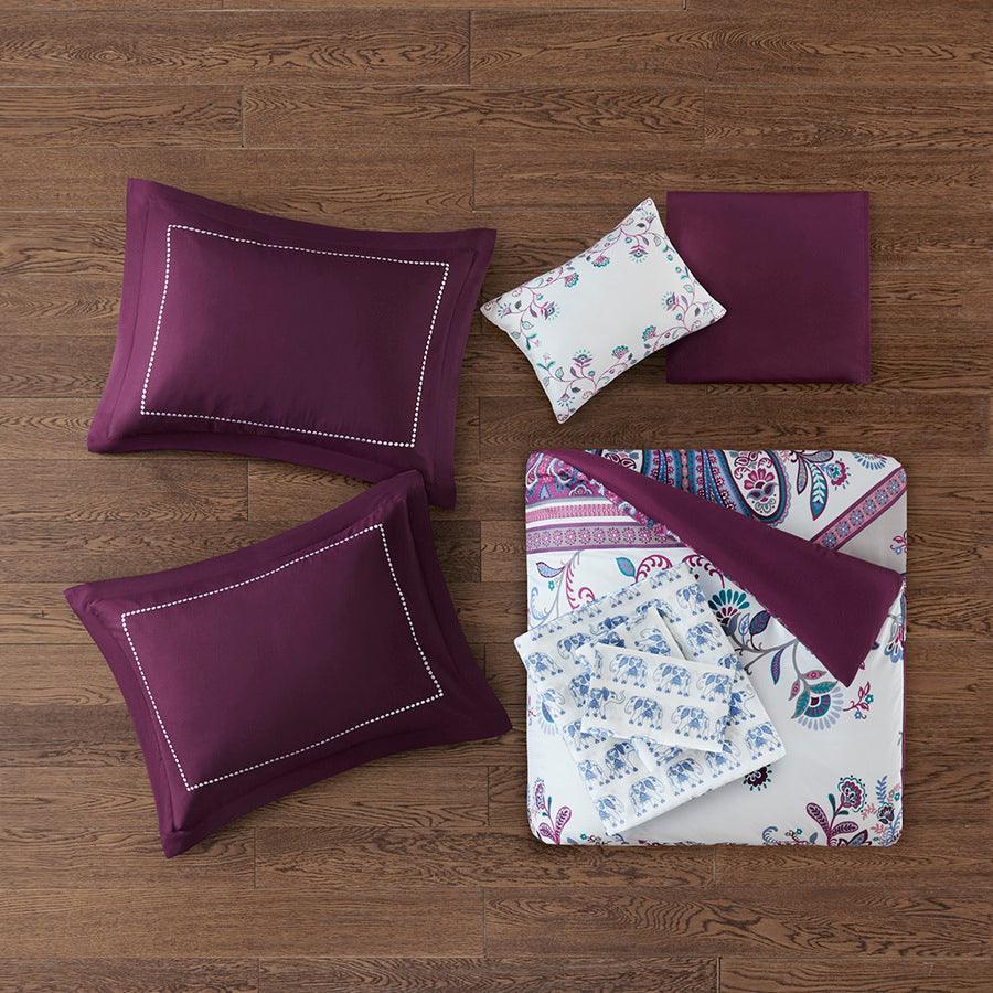 Tulay Complete Bed And Sheet Set Purple Full Olliix.com